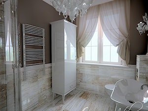 Francuski poranek - Średnia z marmurową podłogą łazienka z oknem - zdjęcie od Home Atelier Aneta Rosińska-Dadsi