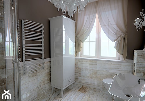 Francuski poranek - Średnia z marmurową podłogą łazienka z oknem - zdjęcie od Home Atelier Aneta Rosińska-Dadsi