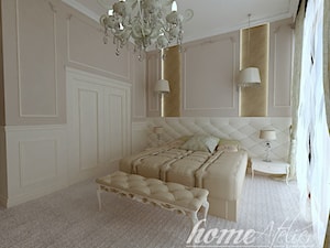 W duchu art Deco - Średnia biała szara sypialnia, styl glamour - zdjęcie od Home Atelier Aneta Rosińska-Dadsi