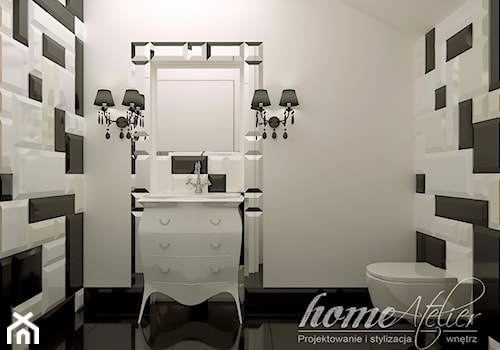 Black & White - Duża z punktowym oświetleniem łazienka, styl glamour - zdjęcie od Home Atelier Aneta Rosińska-Dadsi