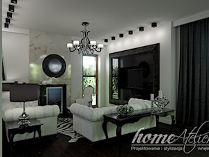Black & White - Mały biały salon, styl glamour - zdjęcie od Home Atelier Aneta Rosińska-Dadsi