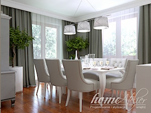 Stylowy Hampton - Średnia szara jadalnia w salonie, styl nowoczesny - zdjęcie od Home Atelier Aneta Rosińska-Dadsi