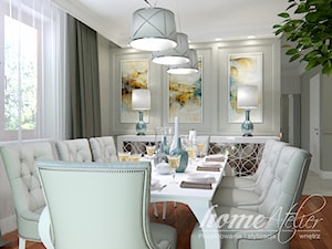 Stylowy Hampton - Duża szara jadalnia jako osobne pomieszczenie, styl nowoczesny - zdjęcie od Home Atelier Aneta Rosińska-Dadsi