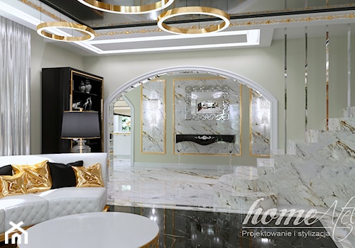 Gold Luxury - Średni biały salon, styl glamour - zdjęcie od Home Atelier Aneta Rosińska-Dadsi