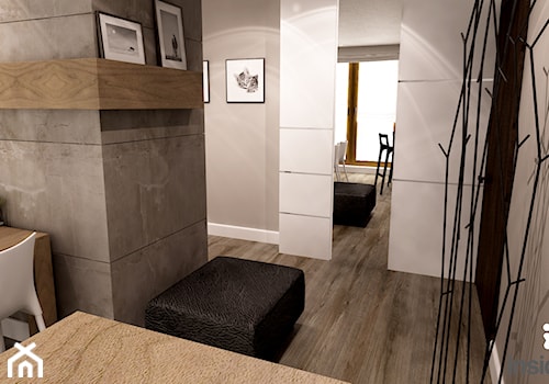Apartament w wielu odcieniach szarości - Średni biały szary hol / przedpokój, styl nowoczesny - zdjęcie od Insidelab