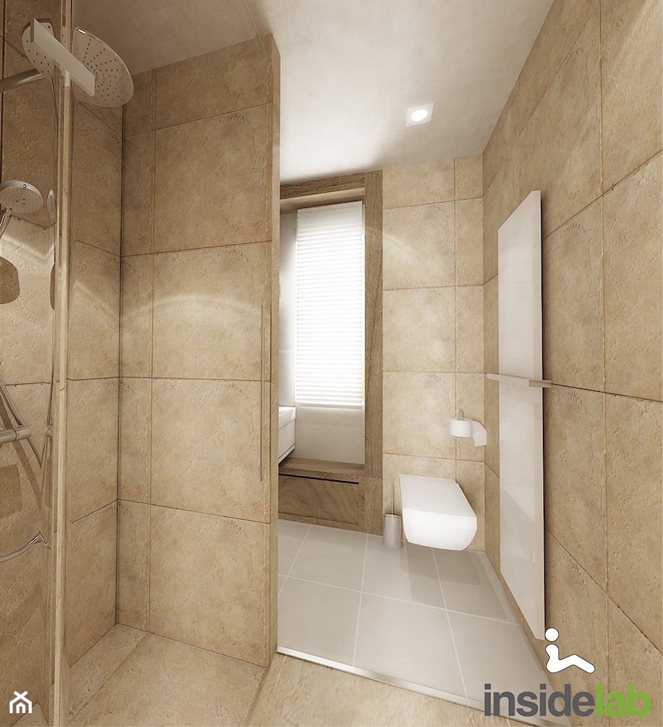 DOM Z KOMINKIEM - Średnia łazienka z oknem, styl nowoczesny - zdjęcie od Insidelab - Homebook