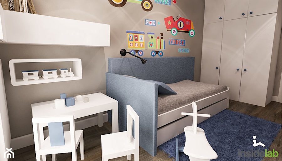 Apartament w wielu odcieniach szarości - Pokój dziecka, styl nowoczesny - zdjęcie od Insidelab