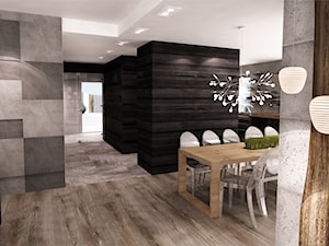 REZYDENCJA POD KRAKOWEM - Średnia czarna szara jadalnia jako osobne pomieszczenie, styl nowoczesny - zdjęcie od Insidelab