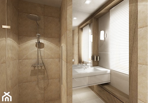 DOM Z KOMINKIEM - Średnia łazienka z oknem, styl nowoczesny - zdjęcie od Insidelab