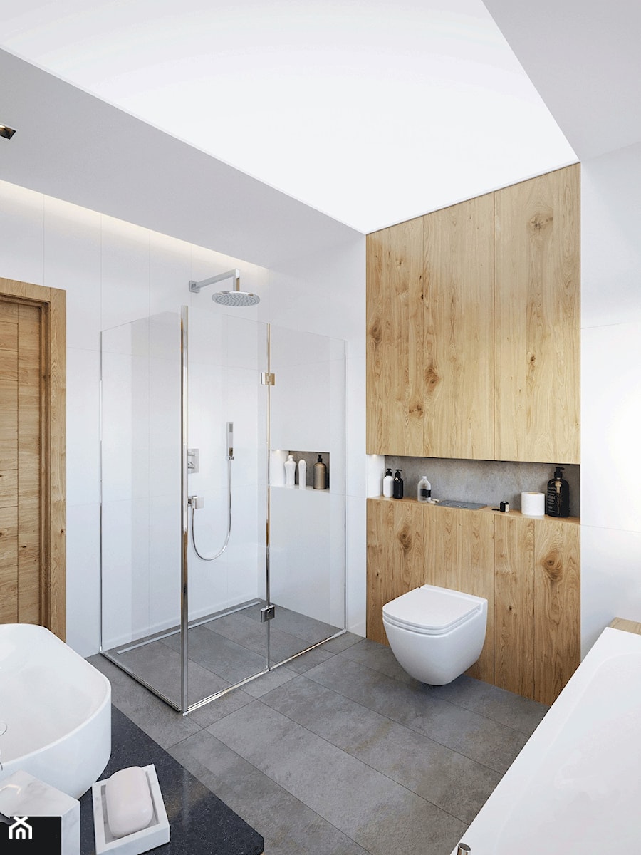 Łazienka - Mała bez okna łazienka, styl skandynawski - zdjęcie od IN360.PL specjaliści wyposażenia łazienek i wnętrz