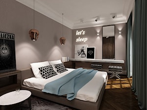 apartament 1 - Średnia szara sypialnia, styl nowoczesny - zdjęcie od Marzena Podleśna