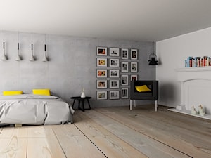 Industrialna minimalistyczna sypialnia