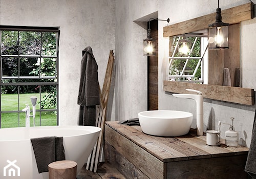 KLUDI BALANCE WHITE - Średnia jako pokój kąpielowy łazienka z oknem, styl rustykalny - zdjęcie od KLUDI
