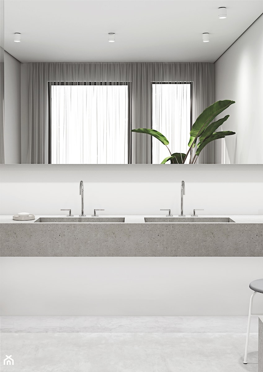 NOVA FONTE PURISTIC - Średnia z lustrem z punktowym oświetleniem łazienka z oknem, styl minimalistyczny - zdjęcie od KLUDI