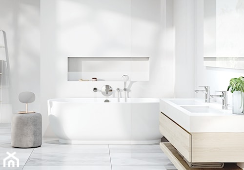 KLUDI ZENTA SL - Duża z lustrem z dwoma umywalkami łazienka, styl nowoczesny - zdjęcie od KLUDI