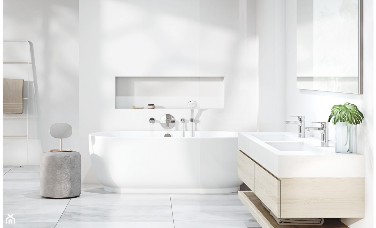 KLUDI ZENTA SL - Duża z lustrem z dwoma umywalkami łazienka, styl nowoczesny - zdjęcie od KLUDI - Homebook