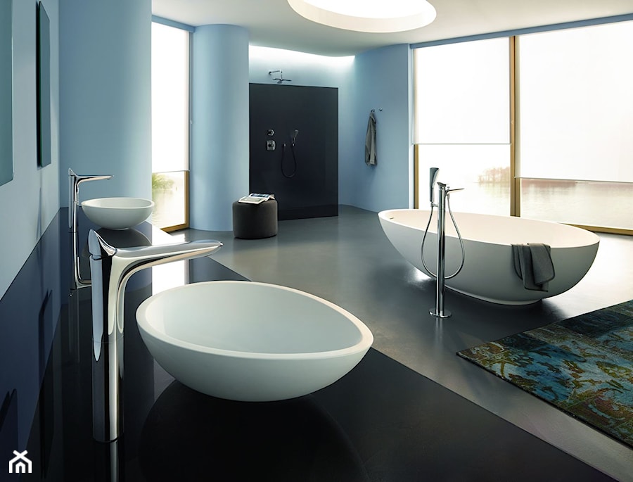 KLUDI AMBIENTA - Duża na poddaszu z dwoma umywalkami łazienka z oknem, styl nowoczesny - zdjęcie od KLUDI