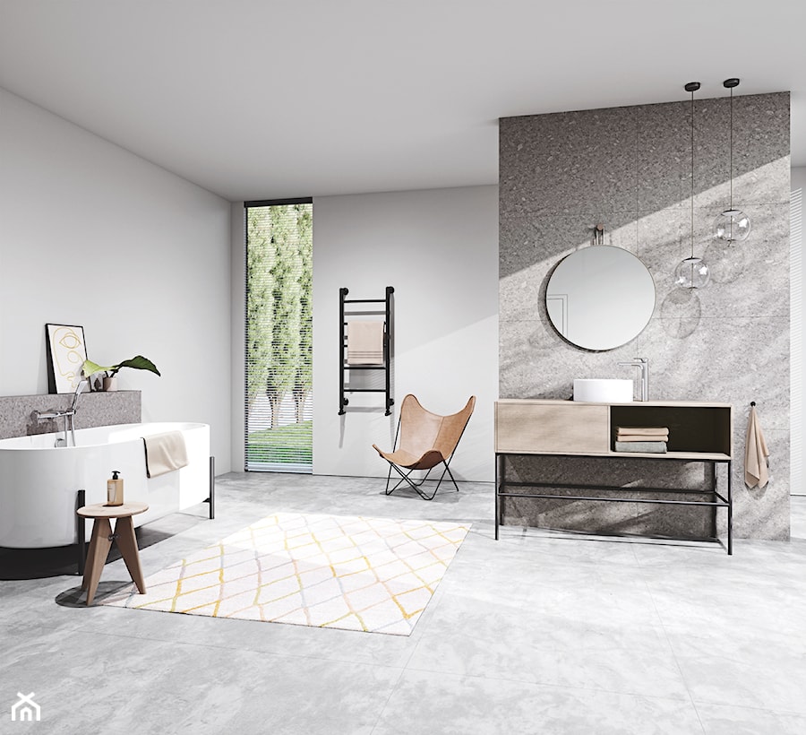 KLUDI AMEO - Duża jako pokój kąpielowy łazienka z oknem, styl minimalistyczny - zdjęcie od KLUDI