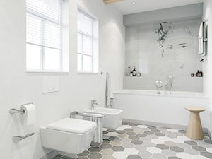 KLUDI OBJEKTA - Średnia na poddaszu łazienka z oknem, styl nowoczesny - zdjęcie od KLUDI