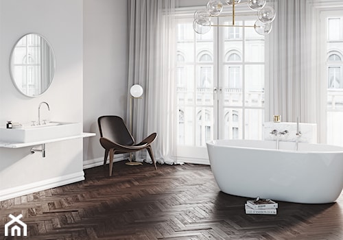 NOVA FONTE CLASSIC - Duża jako pokój kąpielowy łazienka z oknem, styl glamour - zdjęcie od KLUDI