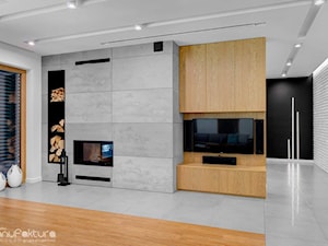 Realizacja - dom jednorodzinny Rybnik - Salon, styl nowoczesny - zdjęcie od Manufaktura Studio grupa projektowa
