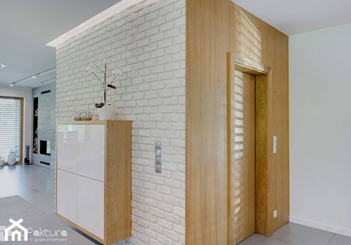 Realizacja - dom jednorodzinny Rybnik - Średnia biała szara jadalnia jako osobne pomieszczenie, styl nowoczesny - zdjęcie od Manufaktura Studio grupa projektowa