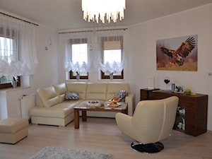 Metamorfoza dom 220 m2 - Mały biały salon, styl nowoczesny - zdjęcie od OXA DESIGN - Oksana Pałczyńska
