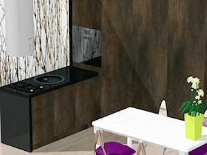 Salon z kuchnią w kawalerce. - Salon, styl minimalistyczny - zdjęcie od BiZ Art
