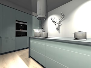 Kuchnia z wyspą w apartamentowcu. - Kuchnia, styl minimalistyczny - zdjęcie od BiZ Art