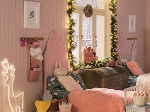 Dekoracje świąteczne - Średni różowy pokój dziecka dla dziecka dla chłopca dla dziewczynki dla rodzeństwa, styl tradycyjny - zdjęcie od leroymerlin