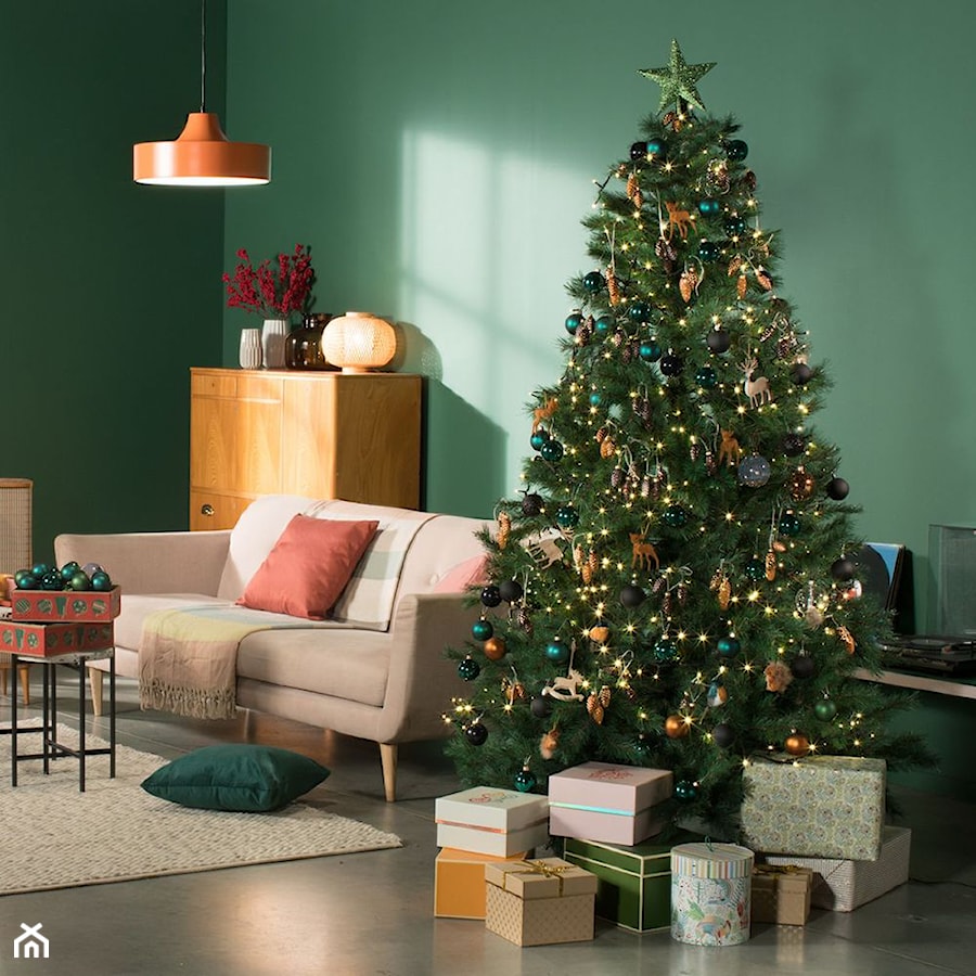 Dekoracje świąteczne - Mały zielony salon, styl skandynawski - zdjęcie od leroymerlin