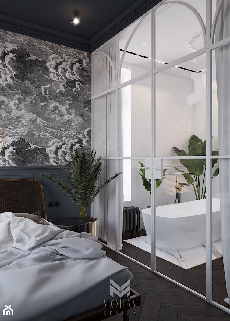 Sypialnia połączona z salonem kąpielowym - zdjęcie od Mohav Design - Homebook