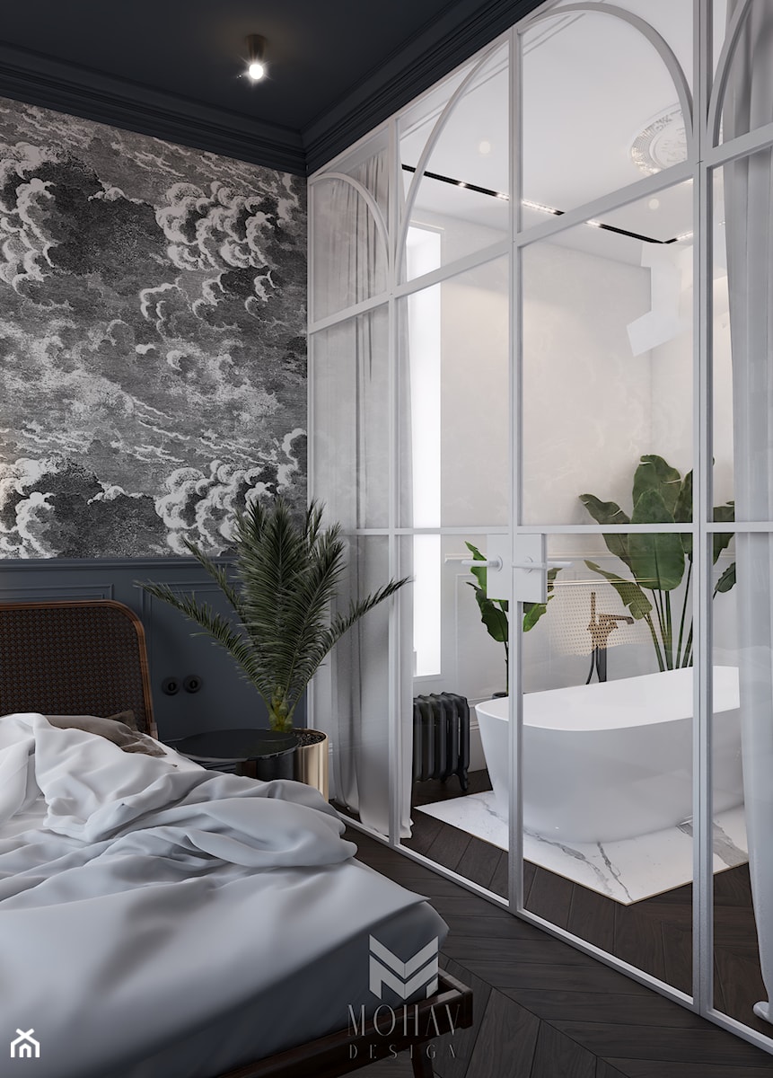 Sypialnia połączona z salonem kąpielowym - zdjęcie od Mohav Design