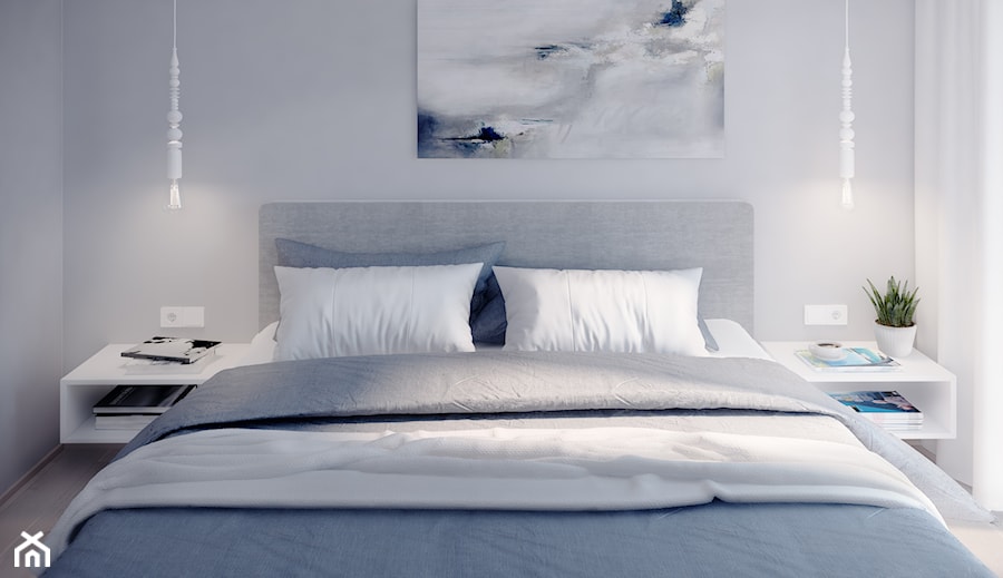 Sypialnia- widok na wezgłowie łóżka - zdjęcie od Mohav Design