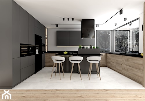 wizualizacja domku jednorodzinnego - Kuchnia, styl nowoczesny - zdjęcie od MRdesign Mazur Renata projektowanie wnętrz