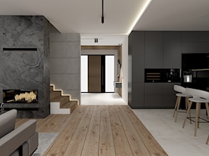 wizualizacja domku jednorodzinnego - Salon, styl nowoczesny - zdjęcie od MRdesign Mazur Renata projektowanie wnętrz