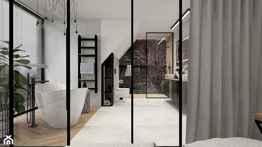 wizualizacja domku jednorodzinnego - Łazienka, styl nowoczesny - zdjęcie od MRdesign Mazur Renata projektowanie wnętrz