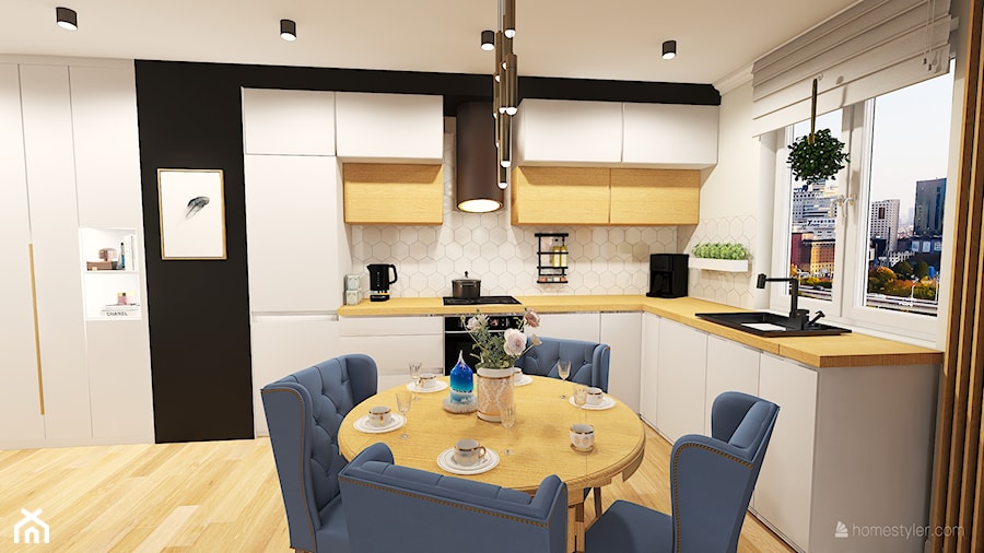 Nowoczesny apartamnet w sokojnej tonacji - Kuchnia, styl glamour - zdjęcie od Zadwórna Design