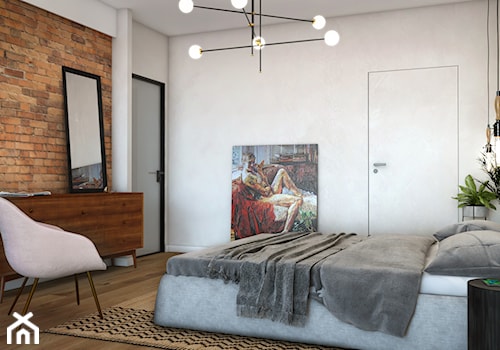 MIESZKANIE W ŁODZI 79m2 - Średnia biała sypialnia, styl vintage - zdjęcie od squat architekci
