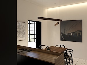 MIESZKANIE NA JULIANOWIE (ŁÓDŹ) - Mała beżowa jadalnia w kuchni, styl nowoczesny - zdjęcie od squat architekci