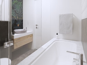 APARTAMENT W ŁODZI - WILLE JANA - Średnia bez okna z marmurową podłogą łazienka, styl nowoczesny - zdjęcie od squat architekci