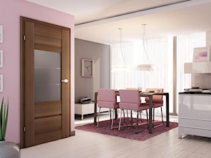 Drzwi wewnętrzne - Średnia szara jadalnia jako osobne pomieszczenie - zdjęcie od POL-SKONE