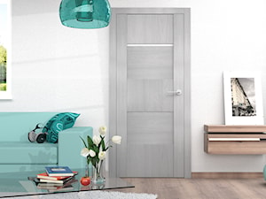 Drzwi wewnętrzne - Mały biały salon, styl nowoczesny - zdjęcie od POL-SKONE