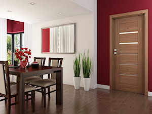 Drzwi wewnętrzne - Średnia czerwona szara jadalnia jako osobne pomieszczenie - zdjęcie od POL-SKONE