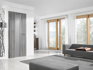Drzwi wewnętrzne - Średni biały salon, styl nowoczesny - zdjęcie od POL-SKONE