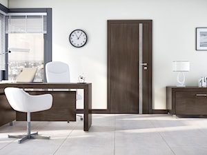 Drzwi wewnętrzne - Średnie z zabudowanym biurkiem białe biuro, styl nowoczesny - zdjęcie od POL-SKONE