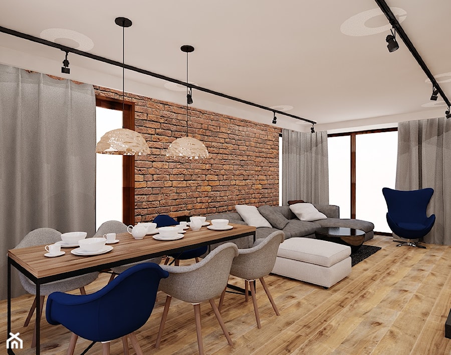 70 m² w Imielinie - Średnia jadalnia w salonie - zdjęcie od Piec Piąty