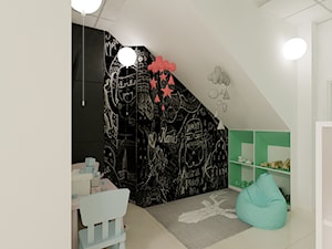 69 m² w Skierniewicach - Średni biały czarny pokój dziecka dla dziecka dla chłopca dla dziewczynki - zdjęcie od Piec Piąty