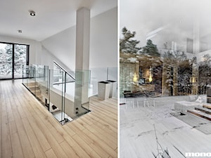 Projekt wnętrz domu w Bukownie - Duży biały hol / przedpokój, styl minimalistyczny - zdjęcie od MONO architektura wnętrz Katowice