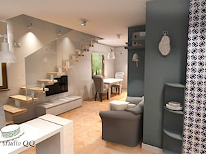 Apartament 95 m - Kraków - Salon, styl nowoczesny - zdjęcie od Studio QQ Natalia Lenarczyk